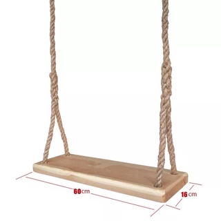 เด็กในร่มกลางแจ้งไม้แบนสวิงที่นั่งสวนสนามเด็กเล่น Swingset ของเล่น.ชิงช้าไม้สนพร้อมเชือกมะนิลา ยาวรวม 3 เมตร