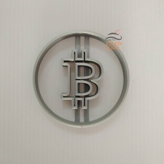 พิมพ์กดคุกกี้ พลาติก รูป Bitcoin BTC บิตคอยน์ สัญลักษณ์