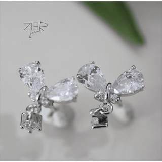 ต่างหูทรงดอกไม้เงินแท้ 925 Flower Earring Silver 925-(E28160009)