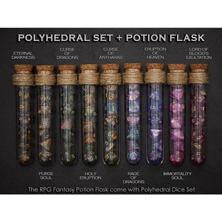 Potion Flask with Dice Set of 7 | ลูกเต๋า Dice For DnD D&amp;D MTG RPG TRPG เกมกระดาน บอร์ดเกม Game ไพ่ทาโรต์ Magic เมจิก