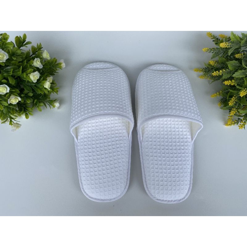 สลิปเปอร์โรงแรม รองเท้าใส่ในบ้าน รังผึ้ง สีขาว  Blue Sleep - รูปที่ 2