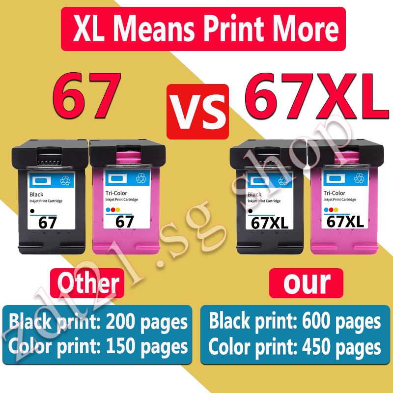 Hp 67 หมึก HP67 สีดํา HP67XL ตลับหมึกสําหรับ HP 2732 2733 2734 2735 2736 2737 2330 2332 2333 2700 64
