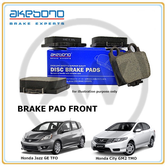AKEBONO Japan Honda City GM2 TMO Jazz GE TFO 2008-2013 ผ้าดิสเบรคหน้า
