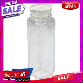 ขวดน้ำทรงเหลี่ยมลายริ้วฝาดึงขาว PIONEER 1.5 ลิตร ภาชนะใส่น้ำและน้ำแข็ง WATER BOTTLE PET 1.5L SQUARE SHAPE WHITE