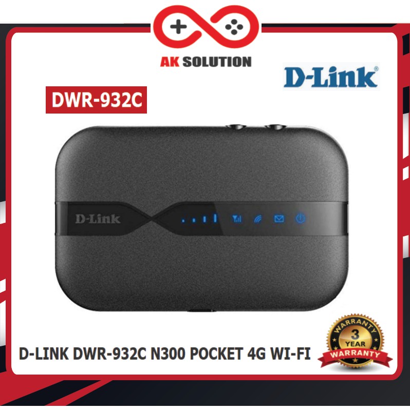 Mobile Router (โมบายเราเตอร์) D-link Dwr-932c N300 Pocket 4g Wi-fi 