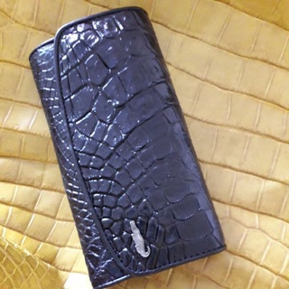 genuine crocodile skin lady purse wallet black กระเป๋าถือจระเข้แท้