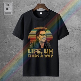 คอลูกเรือเสื้อยืดคอกลมขายดี เสื้อยืดลําลอง แขนสั้น พิมพ์ลาย Ian Malcolm Uh Well Have It Is Vintage สีดํา สําหรับผู้ชาย S