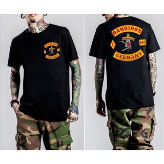 แฟชั่น เสื้อยืดแขนสั้นพิมพ์ลาย Bandidos Mance สําหรับผู้ชาย