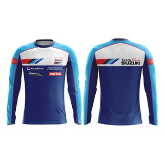 MOTOSHIRT SUZUKI SUZ-C01-19 เสื้อขี่มอเตอร์ไซต์ MOTOGP เสื้อคอกลมแขนยาว