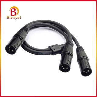 [blesiya1] สายเคเบิ้ลไมโครโฟน 3 Pin XLR Male to Dual 2 Male สีดํา สําหรับไมโครโฟน