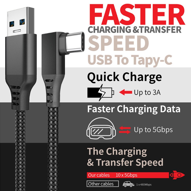 NERV5M 6ft VR Link Cable USB C Cable Oculus Quest 2 High Speed Data Transfer Fast Charging Cable #8