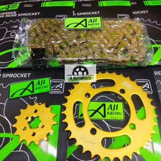 เฟืองโซ่หน้า หลัง สีทอง AJI RACING 428 415 LC135 RXZ Y125Z SRL110