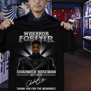 [COD]【Sportwear】เสื้อเชิ้ต ผ้าฝ้าย 100% พิมพ์ลาย Panther RIP Chaick Boseman Wakanda forever thank you สําหรับความทรงจํา