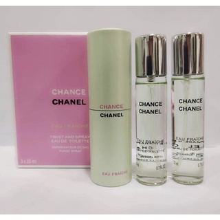 น้ำหอม Chance Chanel Eau Fraiche Twist and Spray 20 ml.x 3 *กล่องขาย*【ของแท้ 100 % 】ส่งฟรี 📦🛵🚚