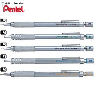 Pentel Graphgear 500 ดินสอกด ขนาด 0.3, 0.5, 0.7, 0.9mm