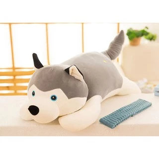 🔥พร้อมส่ง🔥ตุ๊กตาหมาไซบีเรียน หมานอน นุ่มสบาย ขนาด 30-55 cm.🐶
