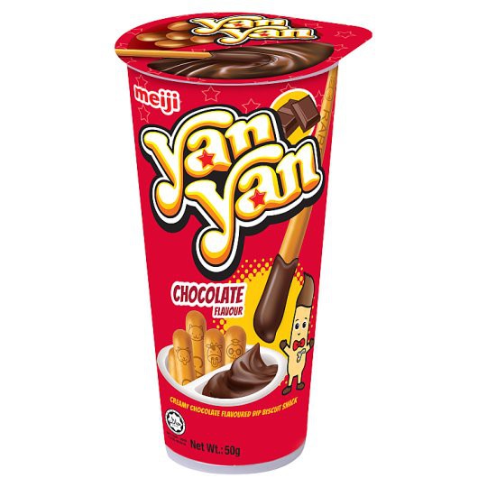 meiji yan yan เมจิ ยันยัน ซูเกโบ้ครีม ช็อกโกแลต ขนมญี่ปุ่น บิสกิตจิ้มชอคโกแลต 48g อร่อยมาก กินง่าย ม