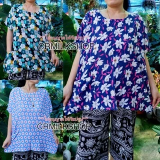 เสื้อคอกลมมีแขน คนแก่ แม่บ้าน ใส่อยู่บ้านสบาย คลายร้อน