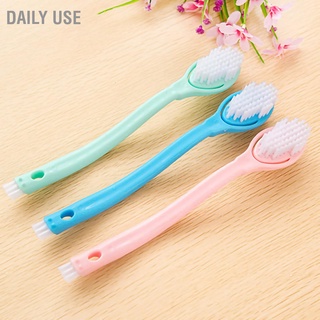 Daily Use Double Sided Shoe Brush Bow Shape Long Handle Multifunctional Cleaning with Scraping Nails