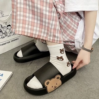 พร้อมส่ง รองเท้าแตะแฟชั่นใส่นิ่มสบาย รองเท้าผู้หญิง รองเท้าแตะ ลายน้องหมี น่ารัก กันลื่น