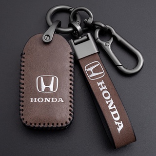 ปลอกหนังหุ้มกุญแจรีโมทรถยนต์ สําหรับ Honda HRV City Civic BRV CRV Accord Jazz Keyless