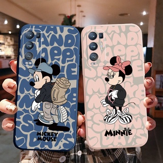 เคสซิลิโคนนิ่ม ขอบตรง ลายมิกกี้ มินนี่เมาส์ สําหรับ OPPO Reno6 Z 5G Reno 5 Pro 4 4G 3 Reno2 Z F