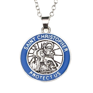 จี้สร้อยคอ Patron Saint St . Christopher สําหรับผู้ชายและผู้หญิง