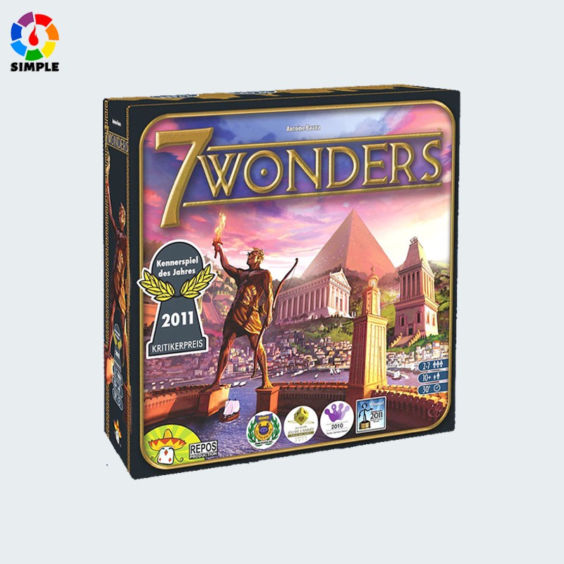 บอร์ดเกม 7 Wonders 7  สิ่งมหัศจรรย์ (ภาษาอังกฤษ)