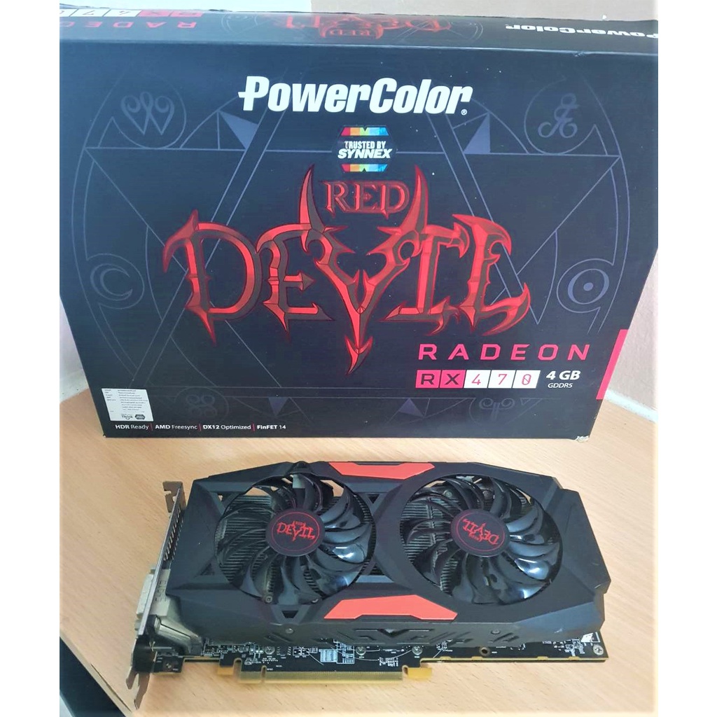 PowerColor Red Devil Radeon™ RX 470 4GB GDDR5 ( มือสอง ใช้ไปนิดหน่อย เกือบจะของใหม่ ไม่เคยใช้สำหรับขุด )