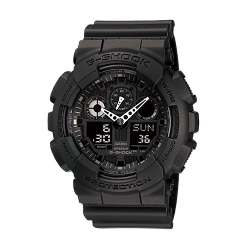 Casio G-Shock นาฬิกาข้อมือผู้ชาย สายเรซิ่น รุ่น GA-100-1A1 - Black
