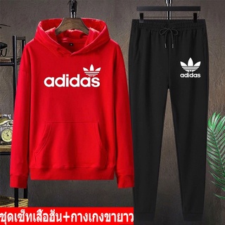 ปลีก-ส่ง **BK414-LONG+AA249 ชุดเสื้อฮุ้ต  เสื้อกันหนาวพร้อมกางเกงขายาว  เสื้อฮุ้ตผ้าเกล็ตปลา  กางเกงjogger