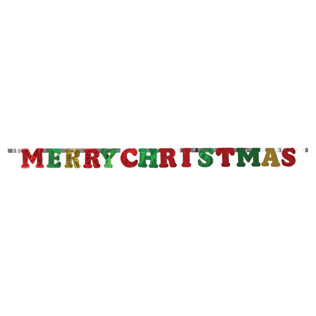 ตกแต่งเทศกาลคริสต์มาสและปีใหม่ ป้ายพริ้ว MERRY CHRISTMAS (4913-04)