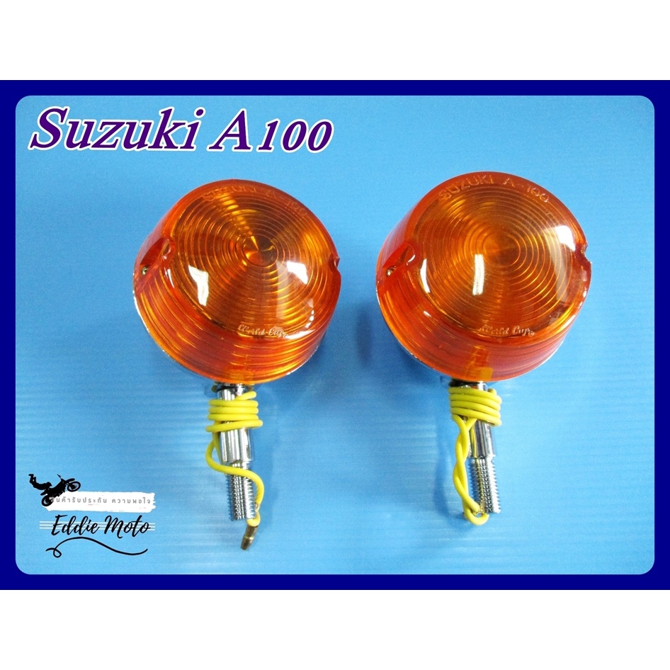 SUZUKI B100P B102 B105 A100 AC100 -- FRONT TURN SIGNAL SET "PLASTIC" // ไฟเลี้ยวหน้า บอดี้พลาสติก