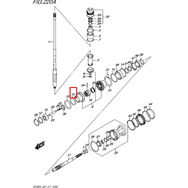 09263-80002-000 BEARING (80X105X4) เครื่องยนต์เรือซุซุกิ Suzuki Outboard 09263-80002 0926380002000