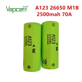 Free shipping A123 26650 rechargeable battery M1B 26650 2400mah - 2500mah 70a 3.7v Li-ion high discharge Battery