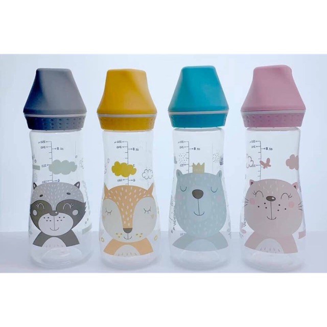 PTS ขวดนม  ขวดนมและจุกนม  คอแคบ 8 ออนซ์ Nuebabe