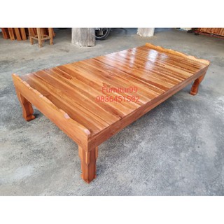 Furnitur99แคร่ไม้สักทองแท้ขนาด(3ฟุต)100*200cm.สวยงาม ใช้งานได้คุ้มค่า ราคาเบาเบา