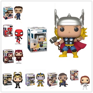 Funko Pop Avengers Iron Ma Tony Stark 225 โมเดลตุ๊กตาไวนิล spiderman Doctor Strange Thor Loki สีดํา