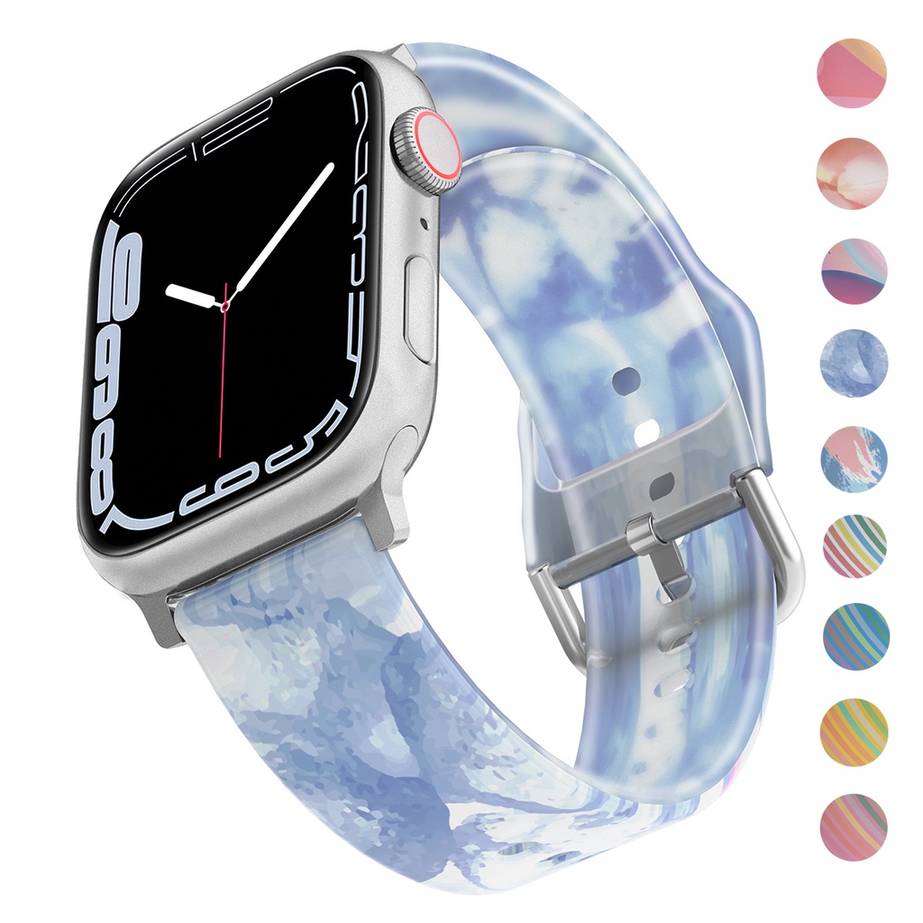 สายนาฬิกาข้อมือซิลิโคนใส สําหรับ Apple Watch 49 มม. 45 มม. 41 42 มม. 40 44 38 มม. Iwatch ultra 8 7 6 SE 5 4 3