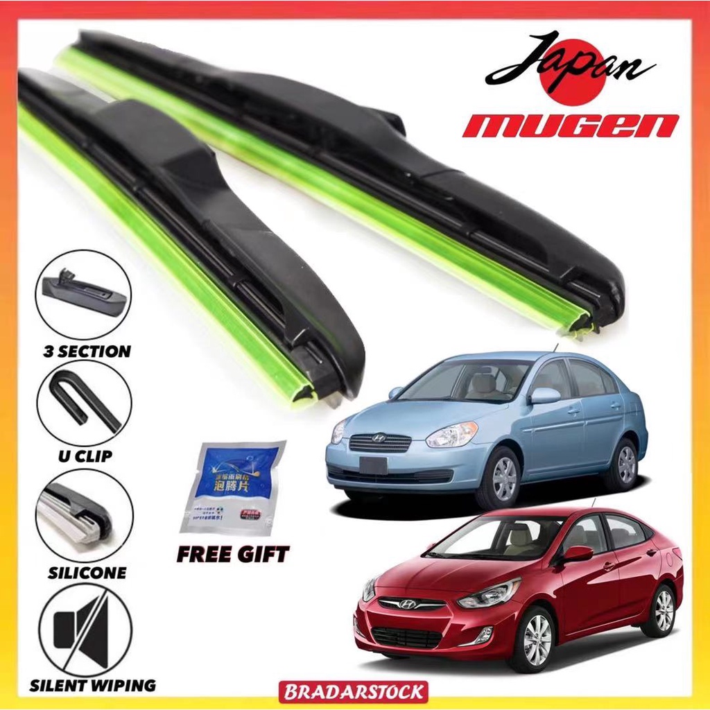 HYUNDAI ACCENT WIPER (ปี 1999 - 2016 ) Japan Mugen Silicone Wiper Accent MG16 MG17 MG18 MG20 MG22 MG
