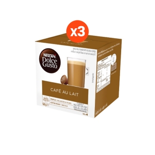 [ส่งฟรี] Buy 3 NESCAFE DOLCE GUSTO แคปซูลกาแฟ CAFÉ AU LAIT คาเฟ่ โอเล่ 16 แคปซูล/กล่อง(3กล่อง) + Free แคปซูล 1 กล่อง