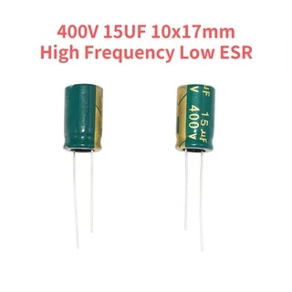 ตัวเก็บประจุอลูมิเนียม ความถี่สูง 400V 10UF 15UF 10x17 มม. 10 ชิ้น