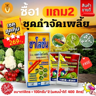 🌱 ชุดกำจัดเพลี้ย (ฮาโลซัน 1 ลิตร+ไทอะมีทอกแซม 100กรัม*2ซอง) ซื้อ1แถม2