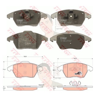 GDB1605 ผ้าเบรค-หน้า(TRW) (เนื้อผ้า COTEC) PEUGEOT 408 1.6L, 2.0L 2WD 12-15 -, RCZ 16V, THP270 1.6L 10-&gt;