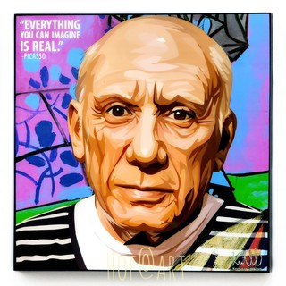 Pablo Picasso #2 ปีกัสโซ่ จิตรกรเอกของโลก อัจฉริยะ รูปภาพ​ติด​ผนัง ​pop​ art กรอบรูป แต่งบ้าน ของขวัญ ของสะสม