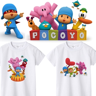 เสื้อยืด พิมพ์ลายการ์ตูน Pocoyo แฟชั่นฤดูร้อน สําหรับเด็กผู้ชาย และเด็กผู้หญิง