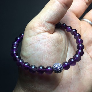 กำไลหินอเมทิสต์ Amethyst 6 มิล เกรดพรีเมี่ยม สวยใส สียอดนิยม