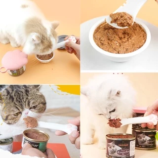 😺COD😺ที่เปิดกระป๋อง ที่เปิดกระป๋องสำหรับสัตว์เลี้ยง วัสดุซิลิโคน ฝาปิดผนึก ทรงอุ้งเท้าแมว