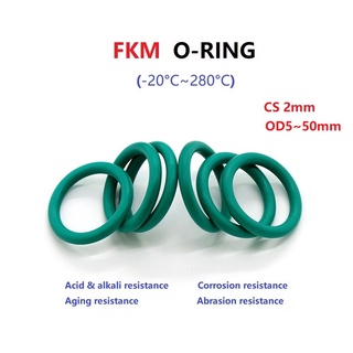 สีเขียว FKM ฟลูออรีนยางโอริงซีลปะเก็น CS2mm OD5 ~ 50mm ฉนวนกันความร้อนน้ำมันทนต่ออุณหภูมิสูง O Ring