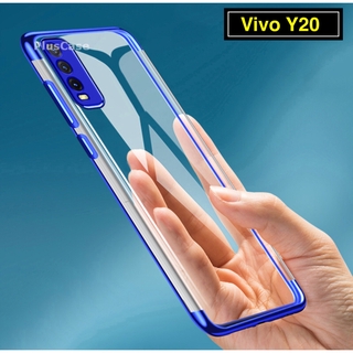 Case VIVO Y20/Y20s/Y20i/Y12S เคสนิ่ม ขอบสีหลังใส เคสกันกระแทก สวยและบาง TPU CASE เคสซีลีโคน สินค้าใหม่ ส่งจากไทย